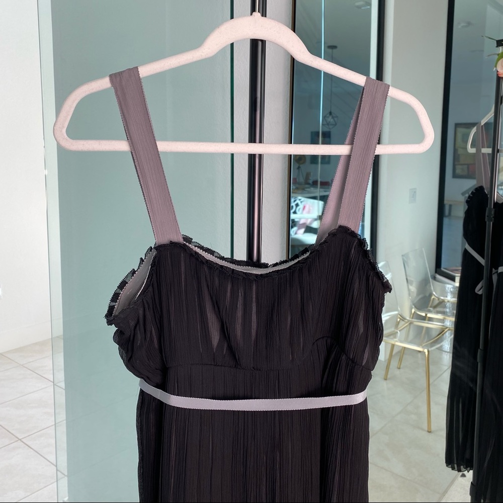 Mimi Maternity Silk Black Pleated Dress - Picture 5 of 11